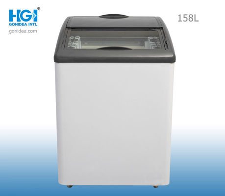 158 Ltr Pintu Kaca Melengkung Freezer Dada Supermarket CB Display Ice Cream Freezer