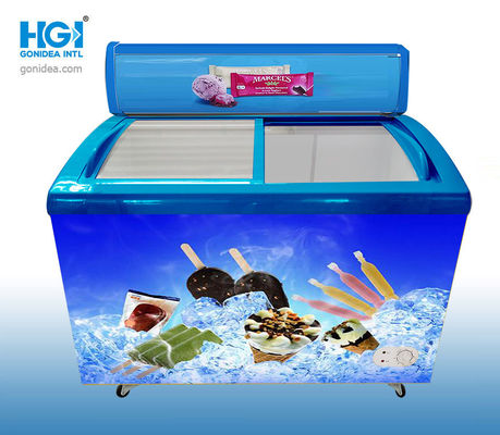 R290a Deep Chest Freezer 12,7 Cuft Curved Top Display Freezer Badan Berbusa Tebal
