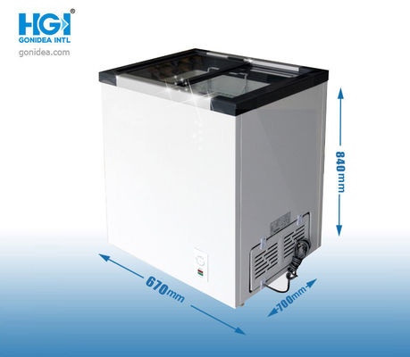 Pintu Geser Freezer Dada Dalam Atas Terbuka 108L, Kontrol Suhu mekanis 4 Roda
