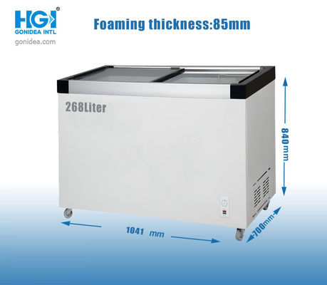 268 Liter 110V Deep Chest Freezer Merah 9.5 CUFT Stainless Steel Deep Freezer