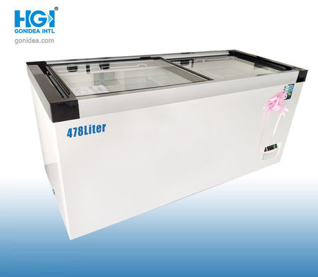 478 Liter Warna Putih Komersial Kaca Es Krim Dada Showcase Freezer