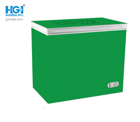 Supermarket 212 Liter Ice Cream Freezer Pintu Kaca Atas Open Chest Freezer