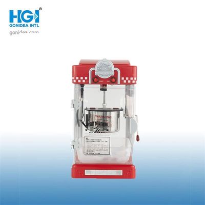 Mesin Pembuat Popcorn Mini Meja Merah Otomatis 220V 300W Portabel